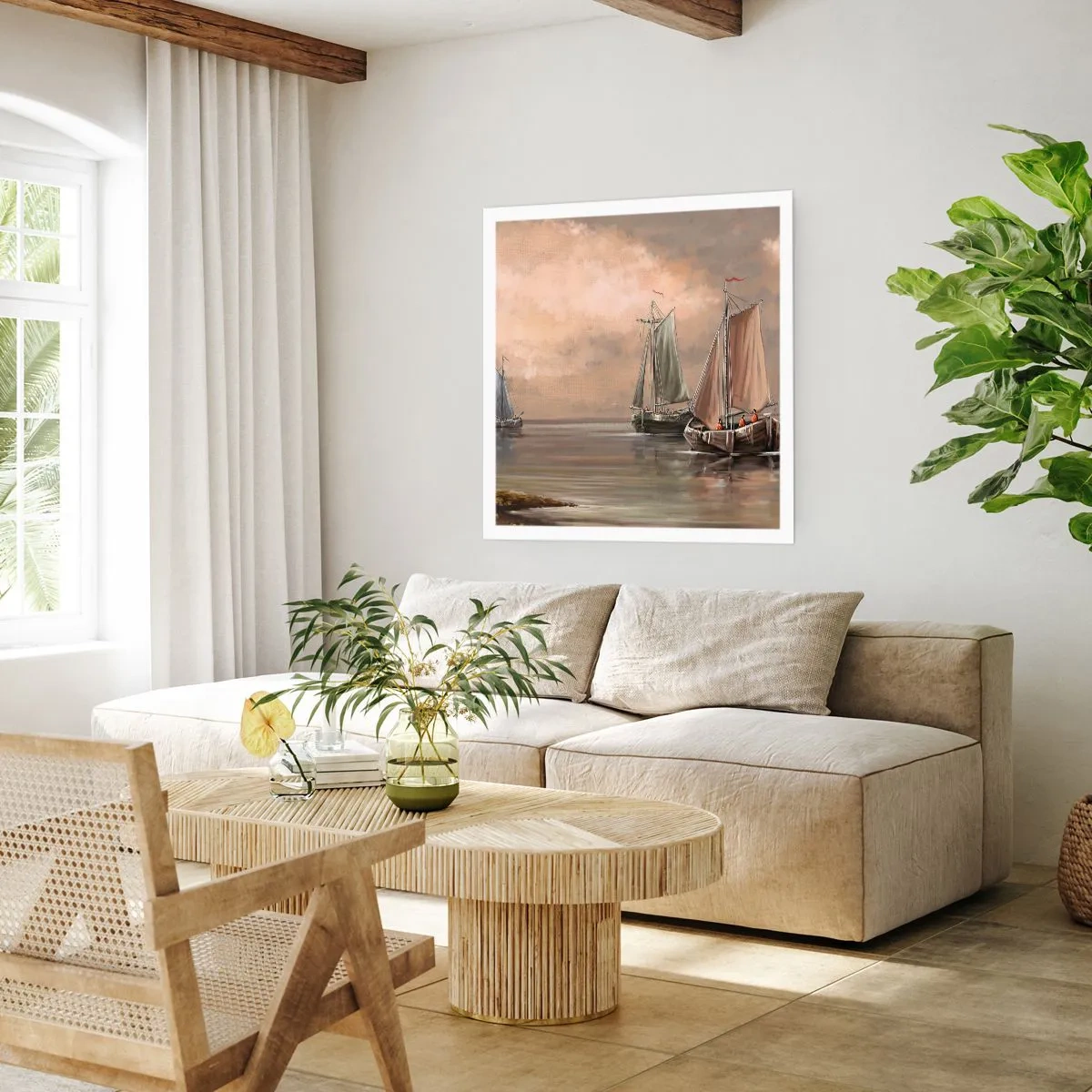 Affiche - Poster - Le retour des marins - 40x40 cm