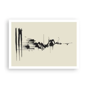 Affiche - Poster - Abstraction minimaliste avec des lignes noires sur un fond clair - 100x70cm - Abstraction hâtive - Décoration murale moderne pour le salon et la chambre ARTTOR