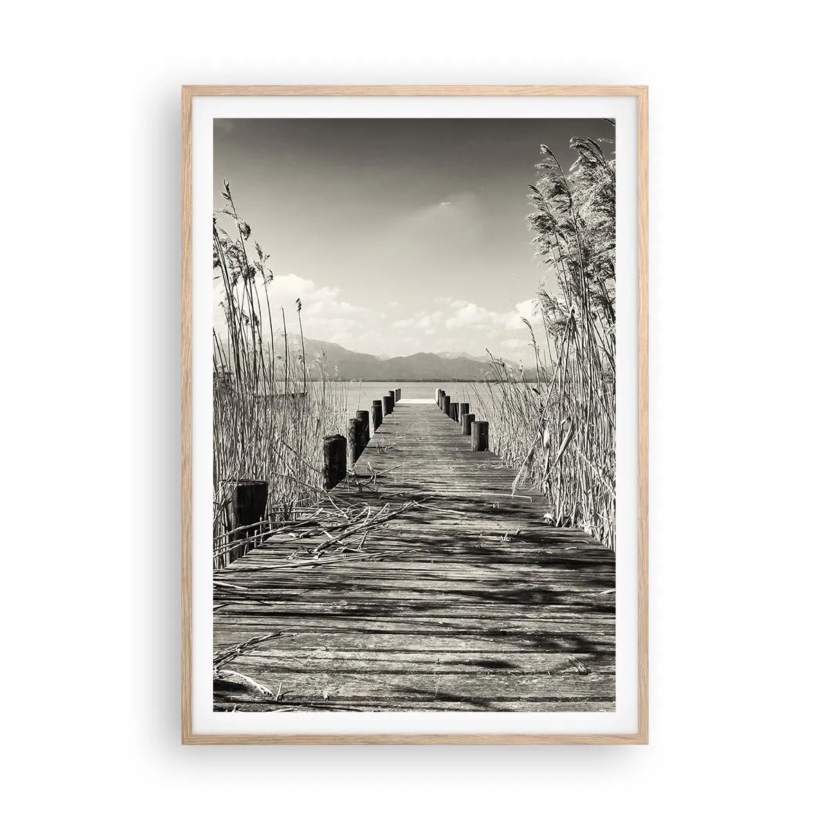 Affiche dans un chêne clair - Poster - Dans le calme de l'herbe - 70x100 cm