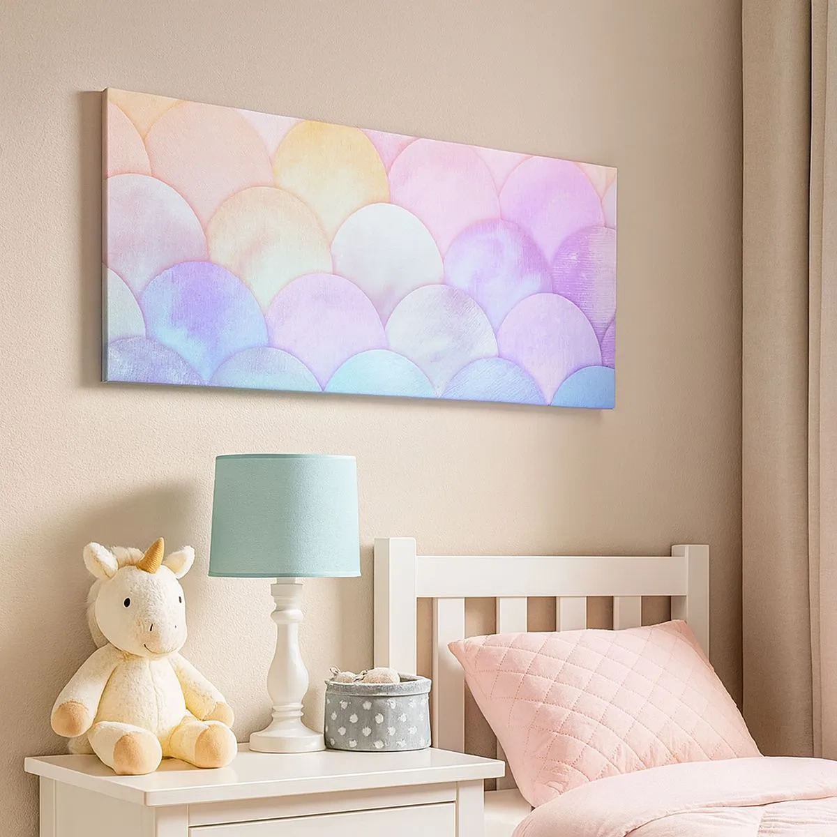 Impression sur toile - Image sur toile - Écailles de perles - 100x40 cm