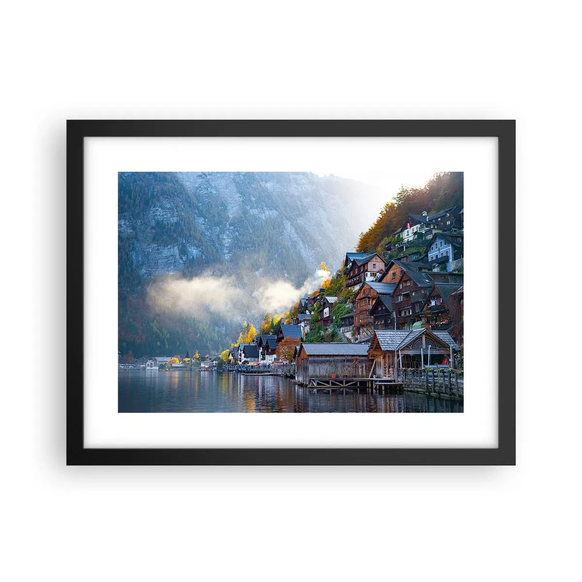 Affiche dans un cadre noir - Poster - Ambiance alpine - 40x30 cm