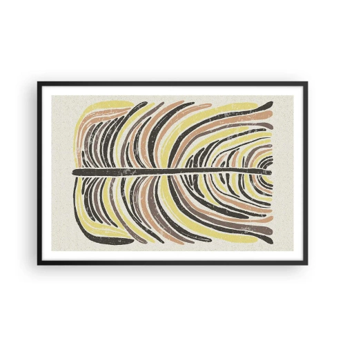 Affiche dans un cadre noir - Poster - Abstraction pleine de vie - 91x61 cm