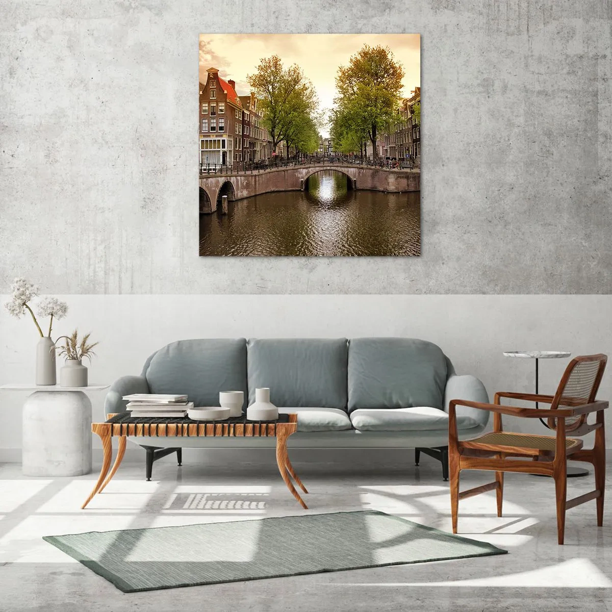 Impression sur verre - Image sur verre - En bateau ou à vélo ? - 70x70 cm