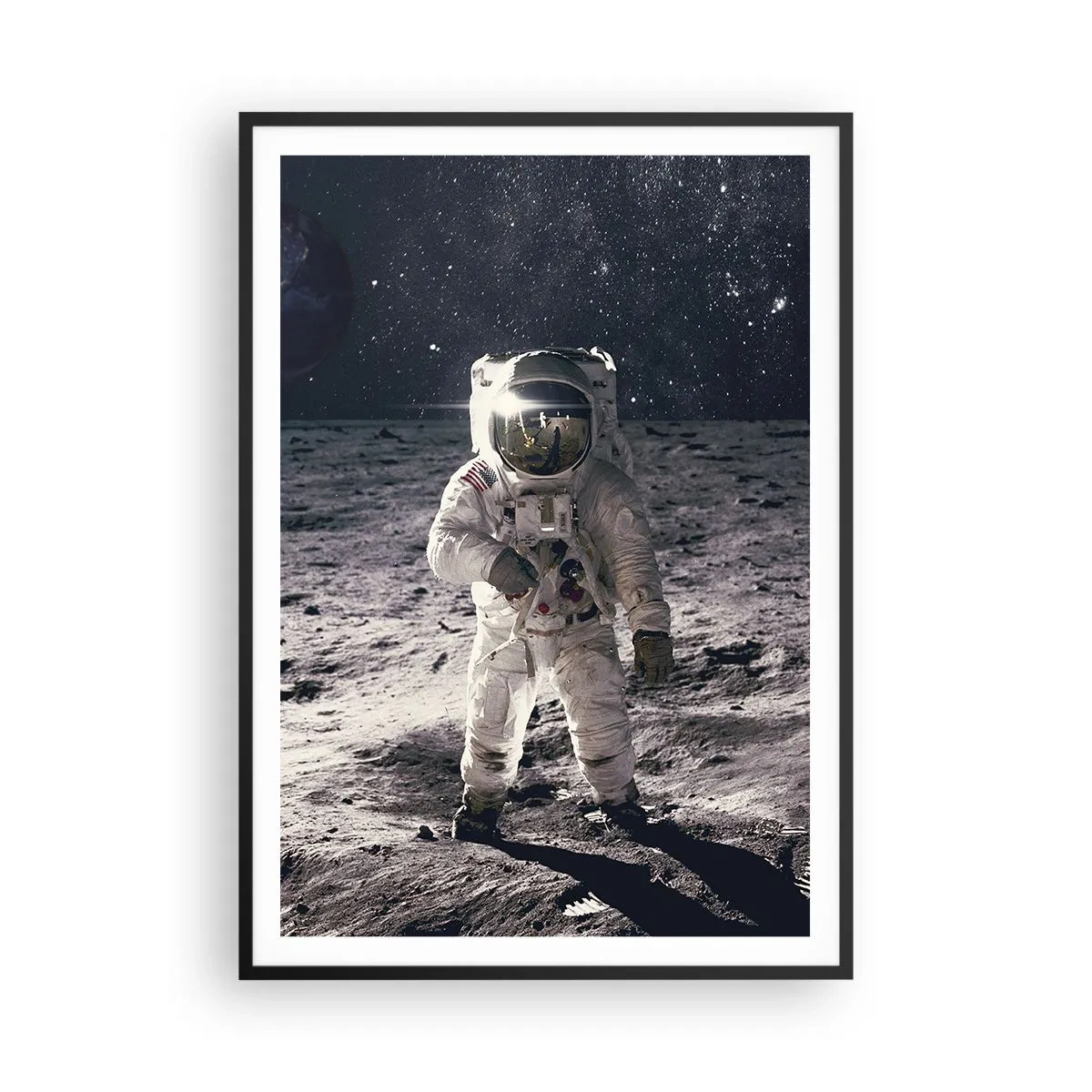 Affiche dans un cadre noir - Poster - Salutations de la lune - 70x100 cm