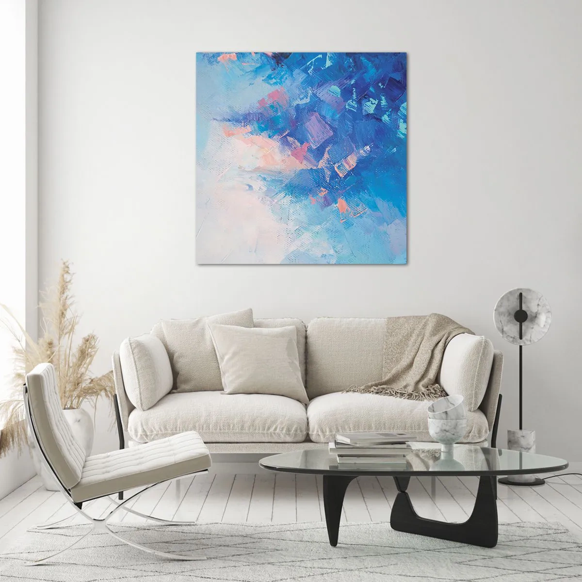 Impression sur verre - Image sur verre - Abstraction hivernale - 50x50 cm