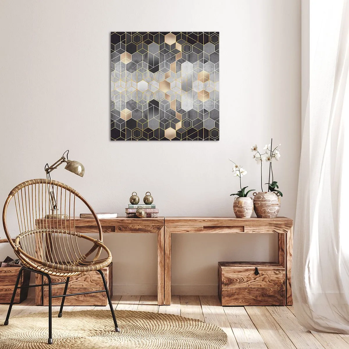 Impression sur toile - Image sur toile - Composition de diamants - 40x40 cm