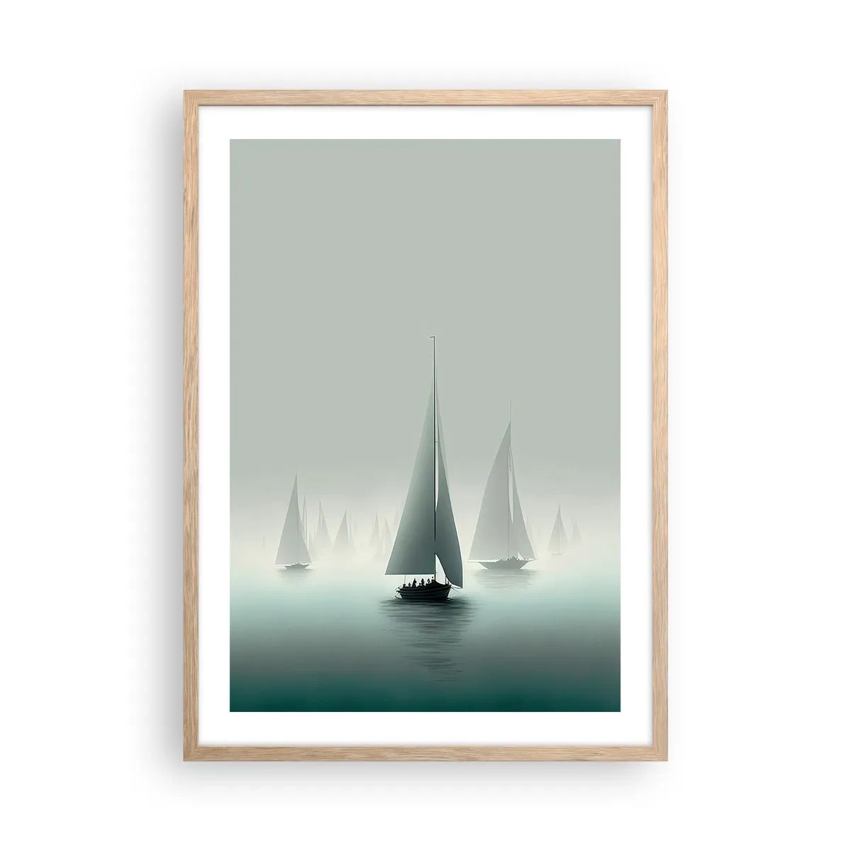 Affiche dans un chêne clair - Poster - Fait de brouillard - 50x70 cm
