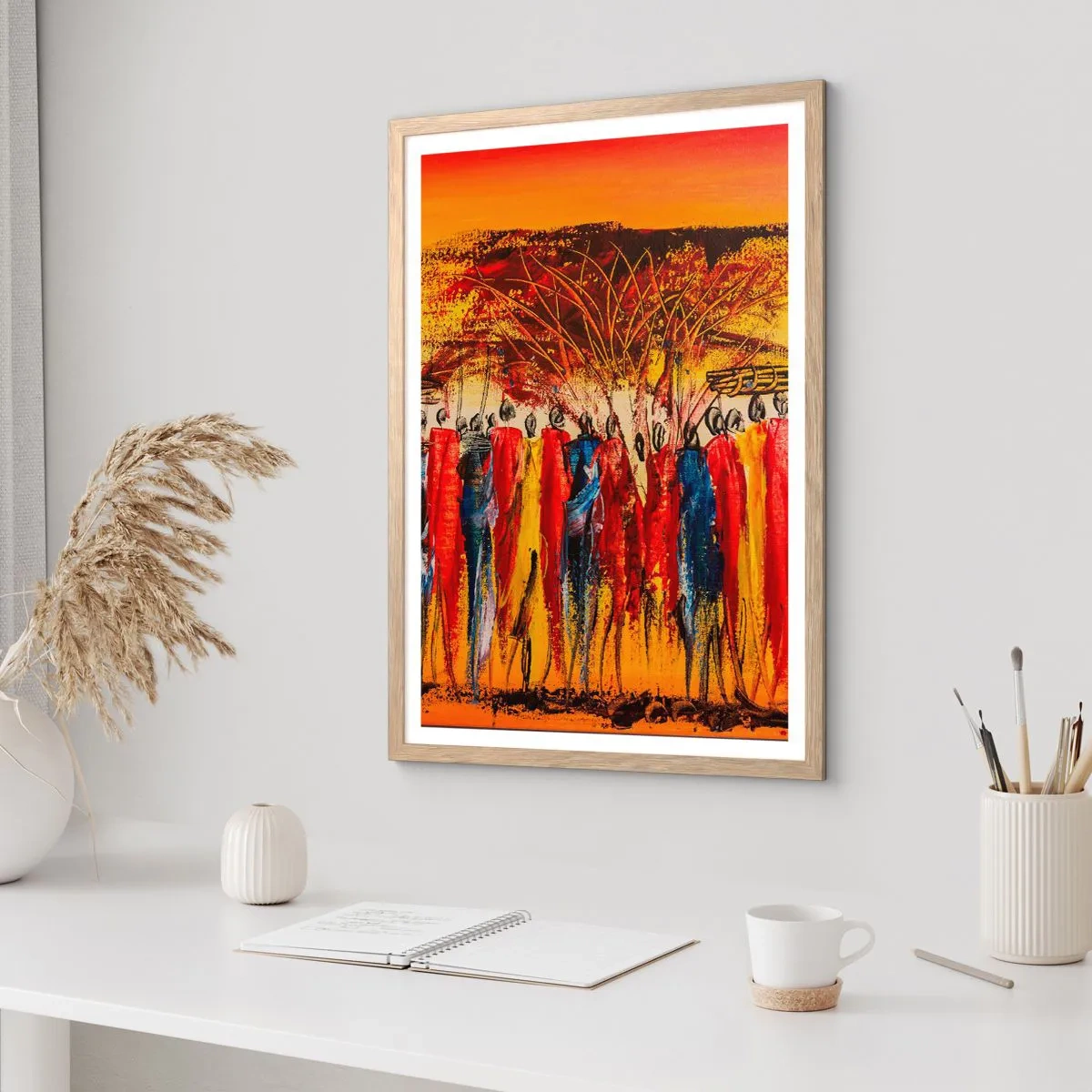 Affiche dans un chêne clair - Poster - Là-bas, là-bas, ils vont là-bas - 61x91 cm