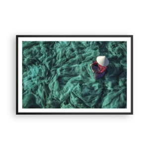 Affiche dans un cadre noir - Poster - Dans une mer de filet - 91x61 cm