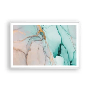 Affiche dans un cadre blanc - Poster - Danse des formes et des couleurs - 91x61 cm