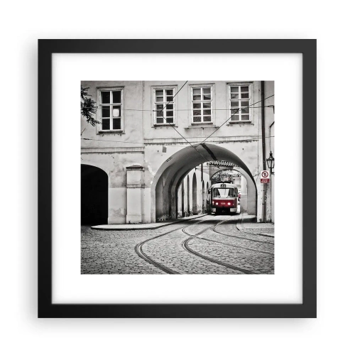 Affiche dans un cadre noir - Poster - Dans le labyrinthe de la ville - 30x30 cm