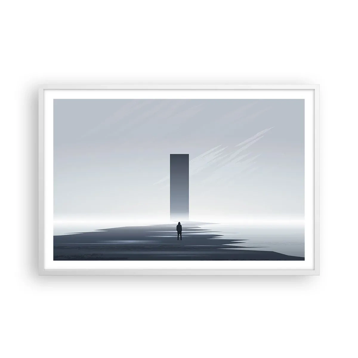 Affiche dans un cadre blanc - Poster - Opportunité ou menace ? - 91x61 cm