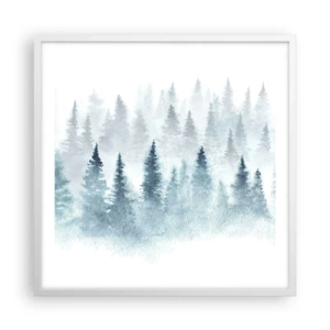 Affiche dans un cadre blanc - Poster - Enveloppé de brouillard - 60x60 cm