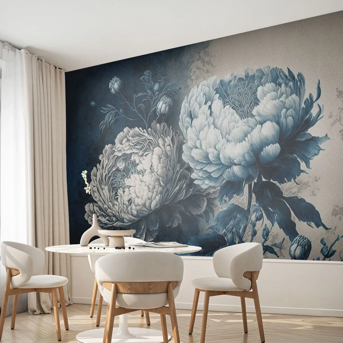 Papier Peint Photo Premium Canvas - Paire assortie - Fleurs, Classique, Rococo - 250x175 cm