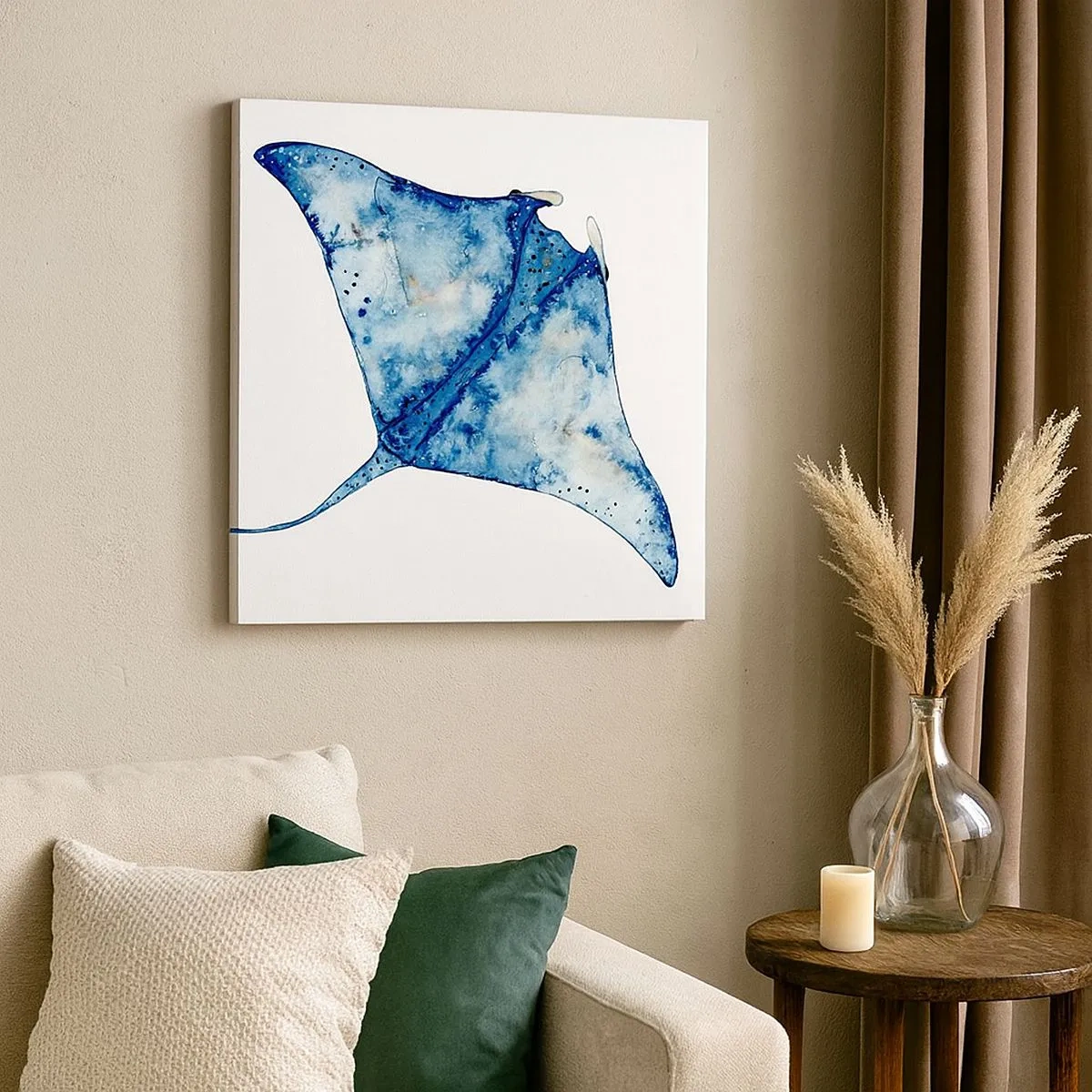 Impression sur toile - Image sur toile - La vie en bleu - 30x30 cm