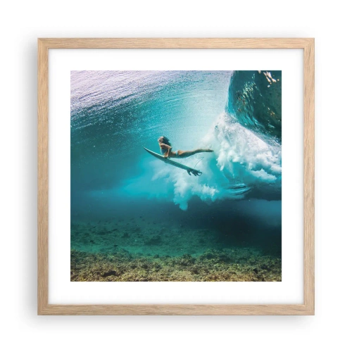 Affiche dans un chêne clair - Poster - Monde sous marin - 40x40 cm