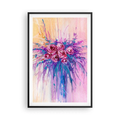 Affiche dans un cadre noir - Poster - Fontaine aux roses - 61x91 cm