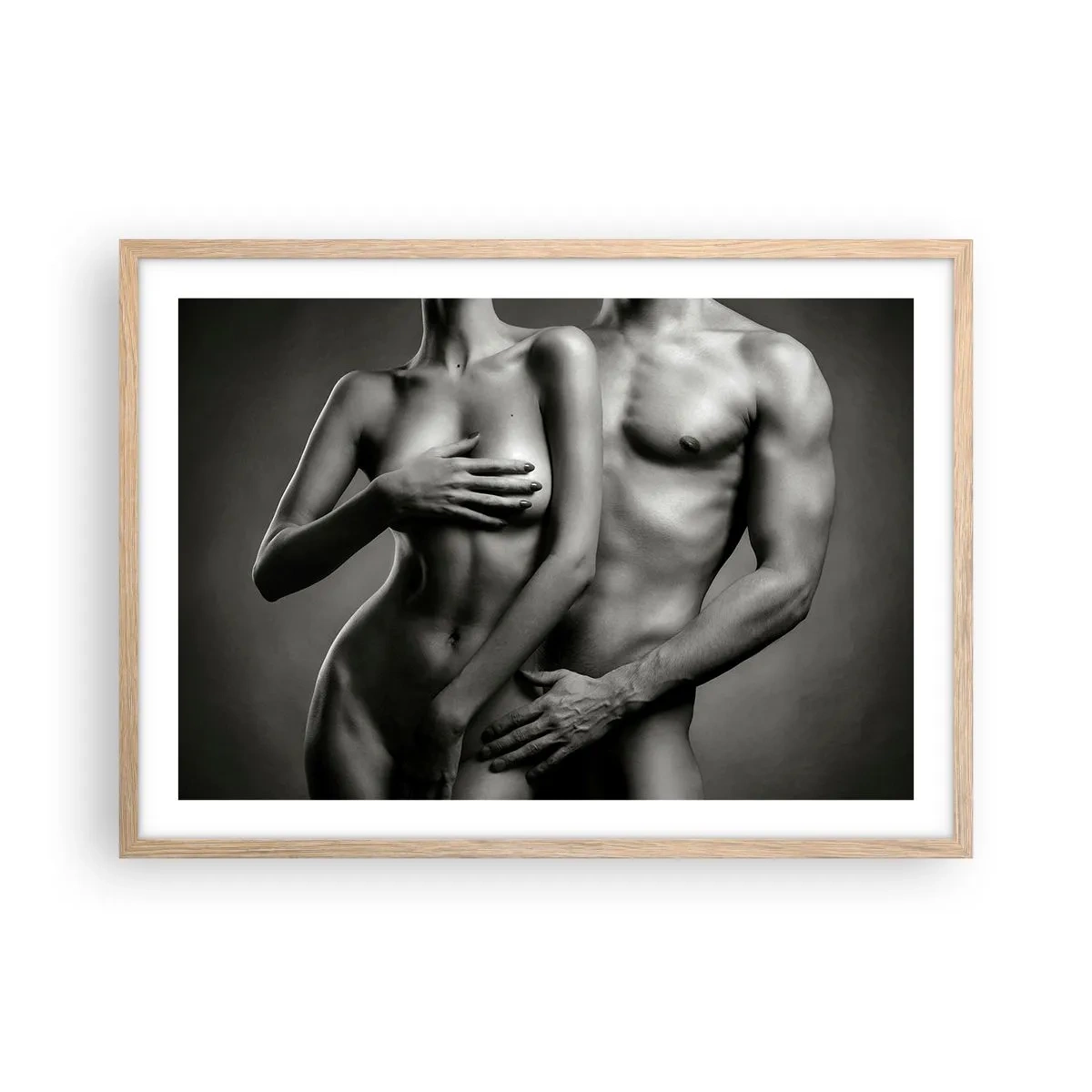 Affiche dans un chêne clair - Poster - Adam et Eve - 70x50 cm
