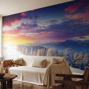 Papier Peint Photo Premium Sand - En pleine journée - Paysage, Montagnes, Hiver - 200x140 cm