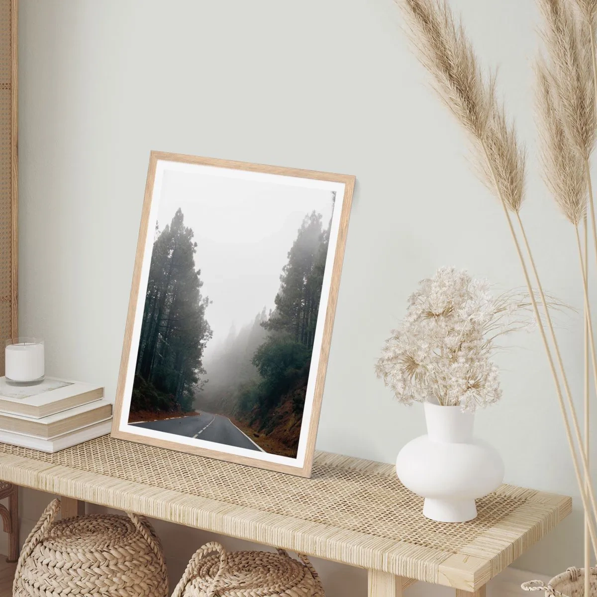 Affiche dans un chêne clair - Poster - Conte de la forêt magique - 61x91 cm