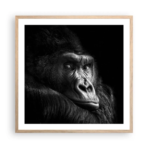 Affiche dans un chêne clair - Poster - Et qu'est-ce que tu regardes? - 60x60 cm