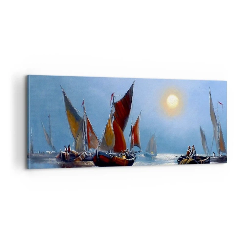 Impression sur toile - Image sur toile - Pêche de nuit - 100x40 cm
