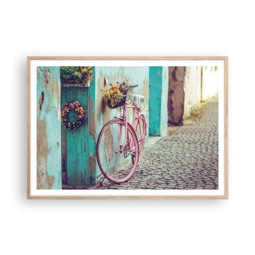 Affiche dans un chêne clair - Poster - Je reviens tout de suite - 100x70 cm