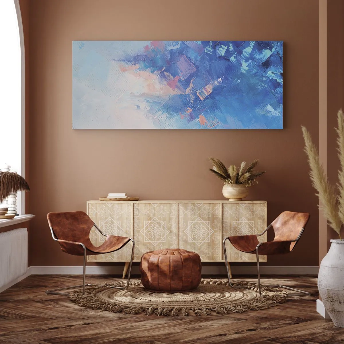 Impression sur toile - Image sur toile - Abstraction hivernale - 100x40 cm