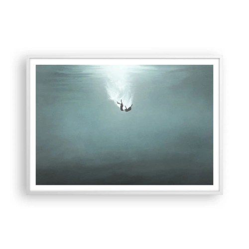 Affiche dans un cadre blanc - Poster - Dans les bras de l'océan - 100x70 cm