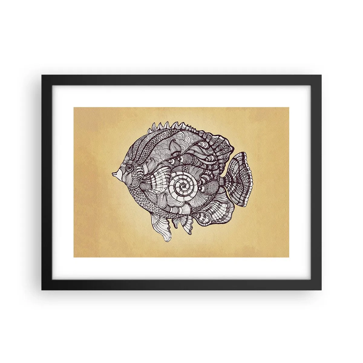 Affiche dans un cadre noir - Poster - D'un océan d'ornements - 40x30 cm
