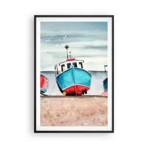 Affiche dans un cadre noir - Poster - Prêt pour la pêche - 61x91 cm