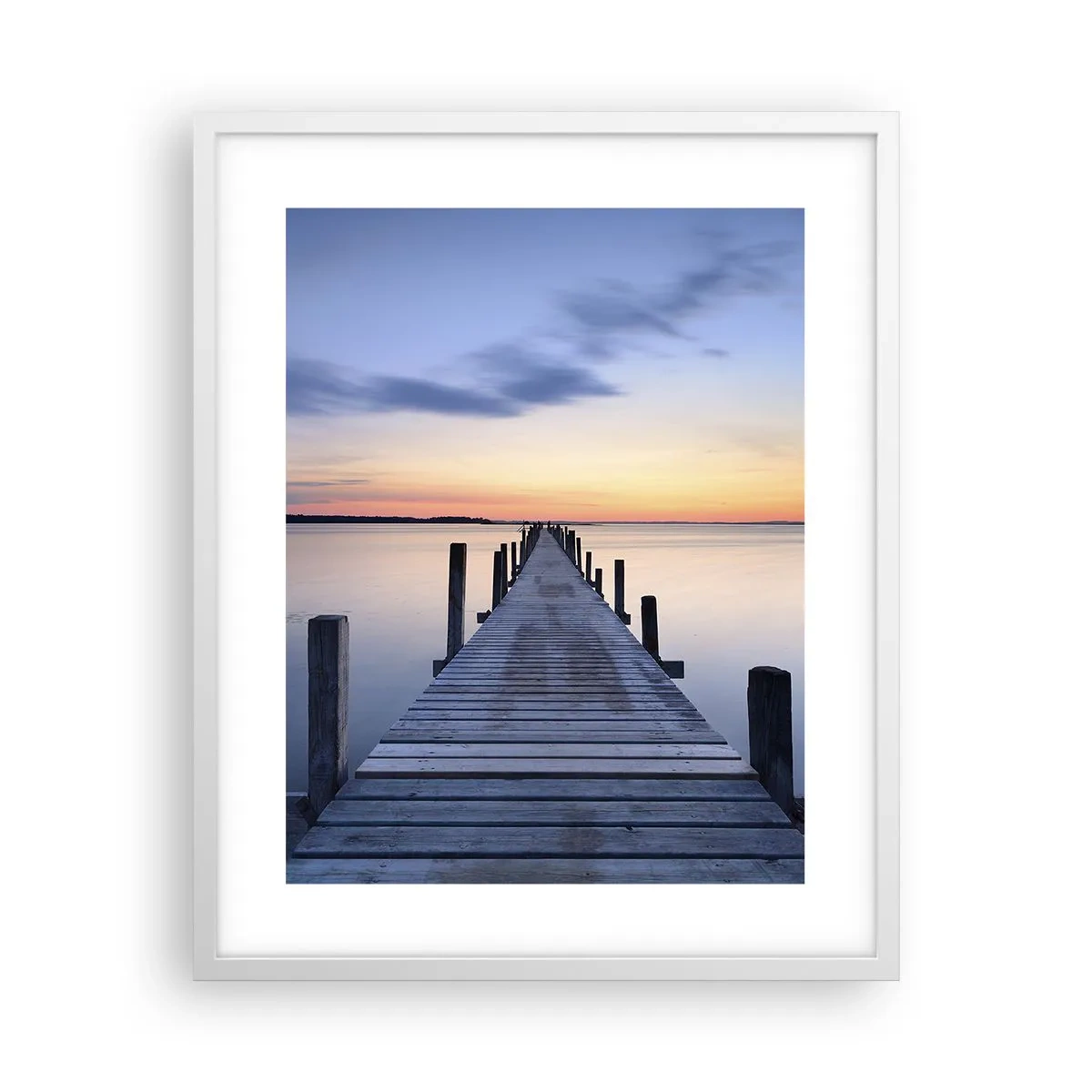 Affiche dans un cadre blanc - Poster - Le calme d'un crépuscule serein - 40x50 cm
