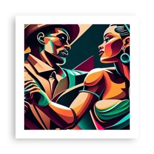 Affiche - Poster - Au rythme du coeur - 50x50 cm