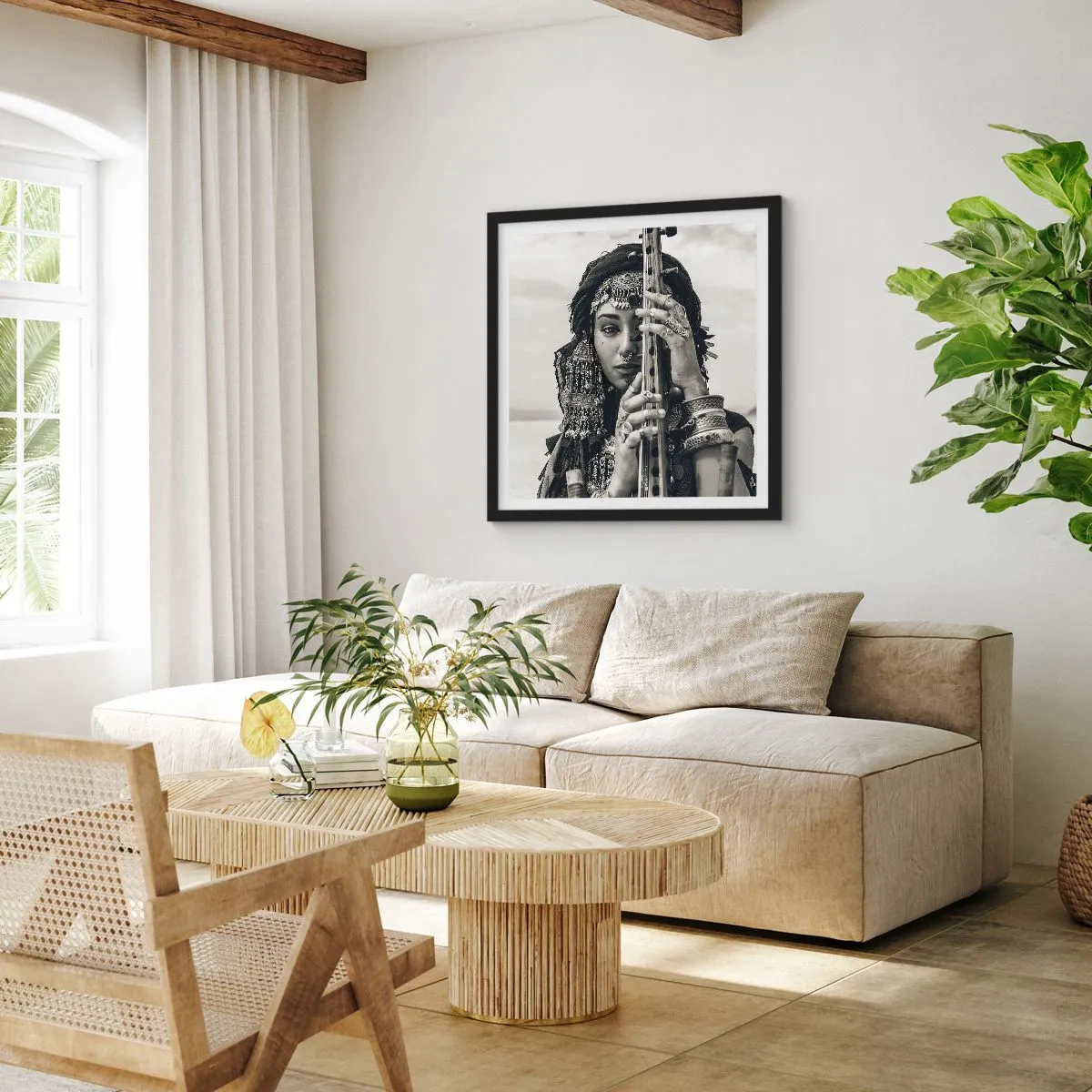 Affiche dans un cadre noir - Poster - Musique de l'Orient elle-même - 50x50 cm