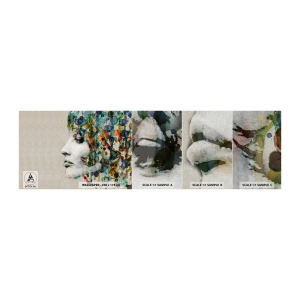 Échantillon de Papier Peint Premium Canvas - Elle est sortie de la grisaille - Visage de femme, Abstraction, Graphique - 100x30 cm