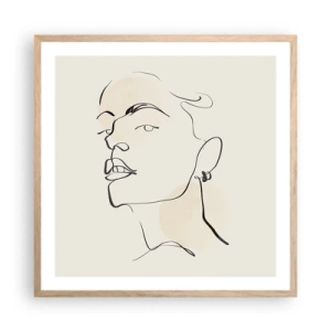 Affiche dans un chêne clair - Poster - Regard fier - 60x60 cm