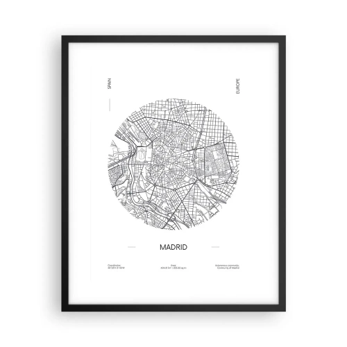 Affiche dans un cadre noir - Poster - Anatomie de Madrid - 40x50 cm