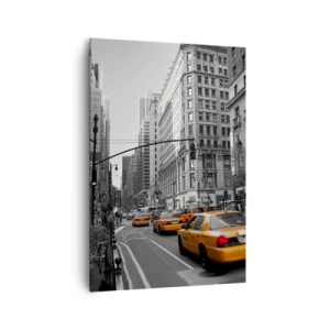 Impression sur toile - Image sur toile - Taxis jaunes dans les rues de New York - 70x100cm - Soleil des grandes villes - Décoration murale moderne pour le salon et la chambre ARTTOR