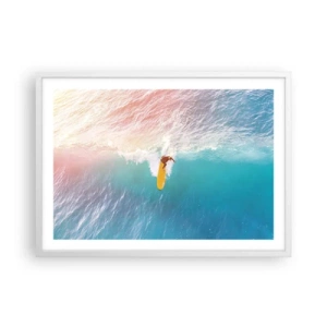 Affiche dans un cadre blanc - Poster - Le cavalier de l'océan - 70x50 cm
