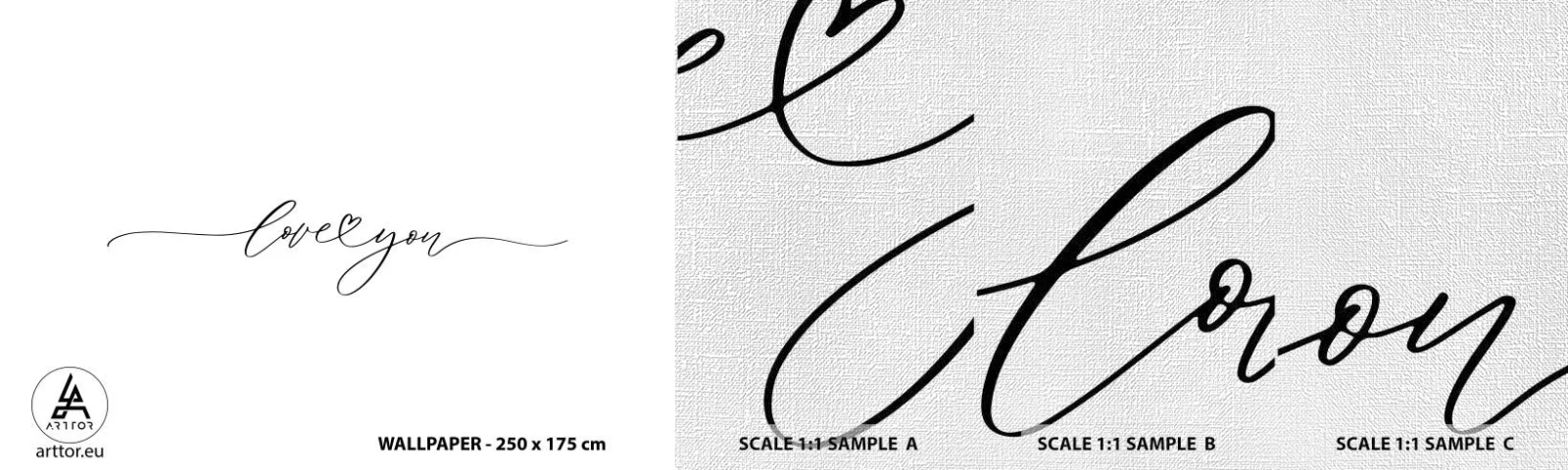 Échantillon de Papier Peint Premium Canvas - Noir sur blanc - Typographie, Affirmation, Maxime - 100x30 cm