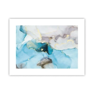 Affiche - Poster - Etude de la rencontre gris et turquoise - 40x30 cm