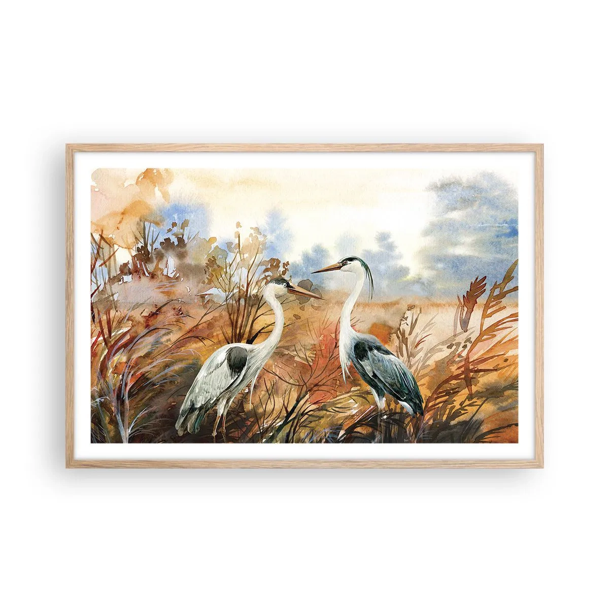 Affiche dans un chêne clair - Poster - Jusqu'où en automne ? - 91x61 cm