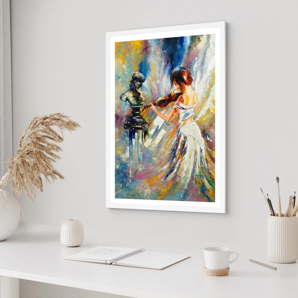 Affiche dans un cadre blanc - Poster - Revivre avec émotion - 50x70 cm