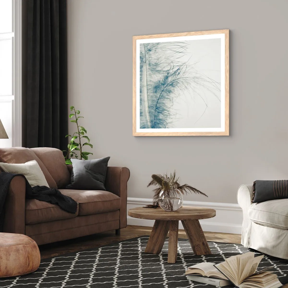 Affiche dans un chêne clair - Poster - Les sept natures - 30x30 cm