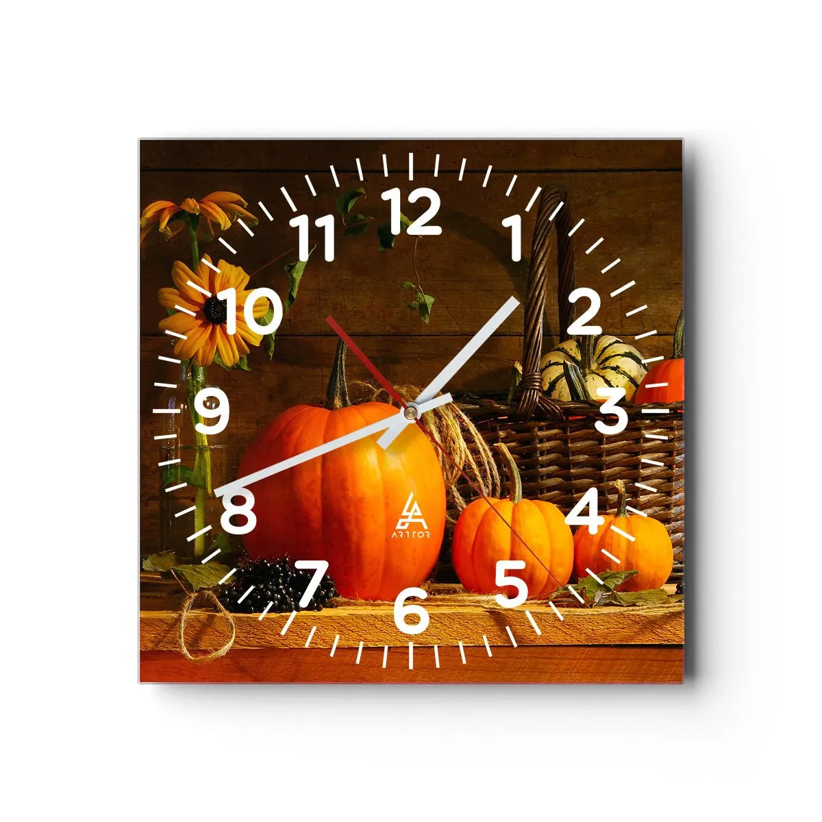 Horloge murale - Pendule murale - Une composition rustique - cadeaux d'automne - 40x40 cm