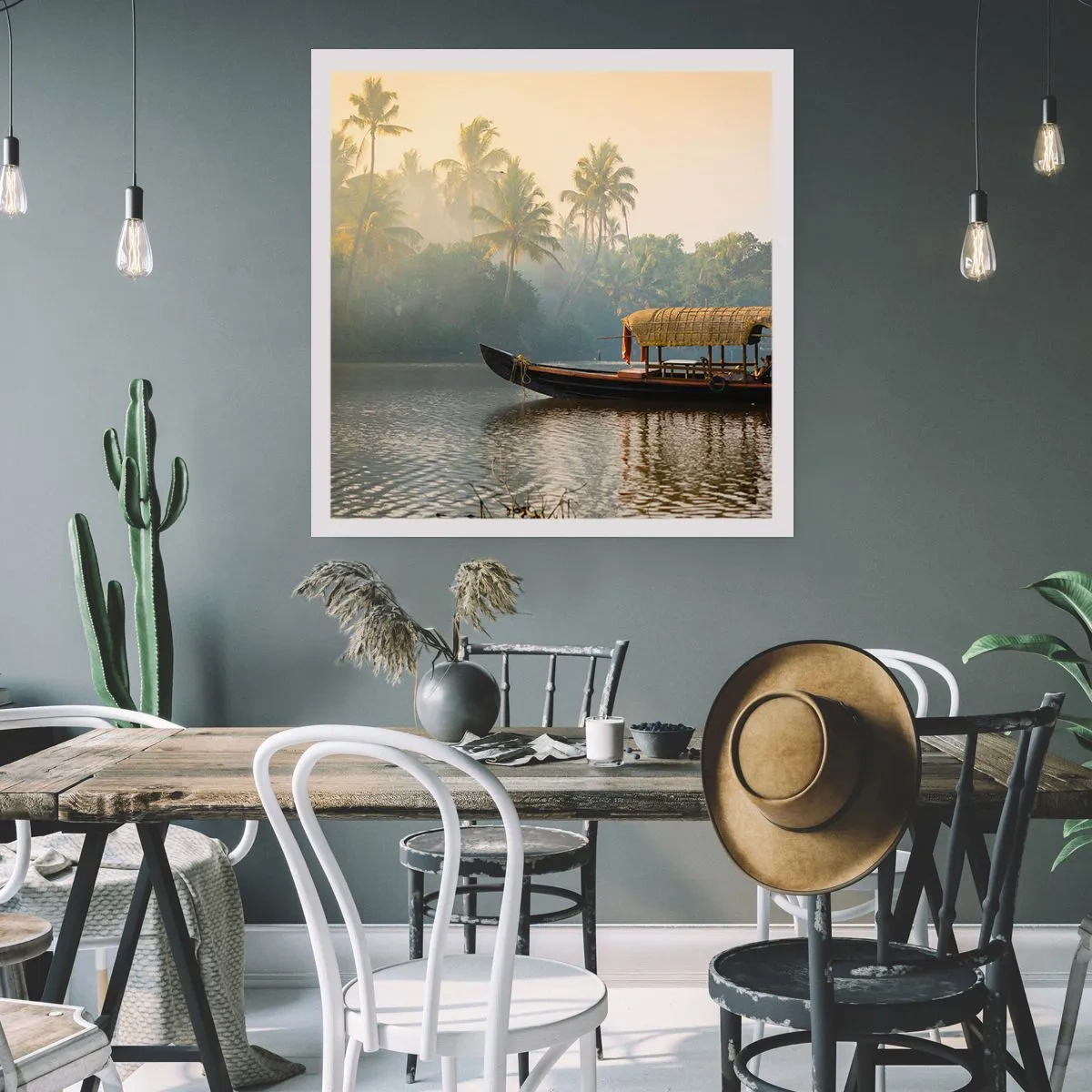 Affiche - Poster - Maison sur la rivière - 30x30 cm