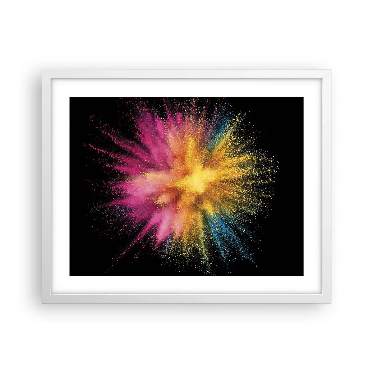 Affiche dans un cadre blanc - Poster - Origine des couleurs - 50x40 cm