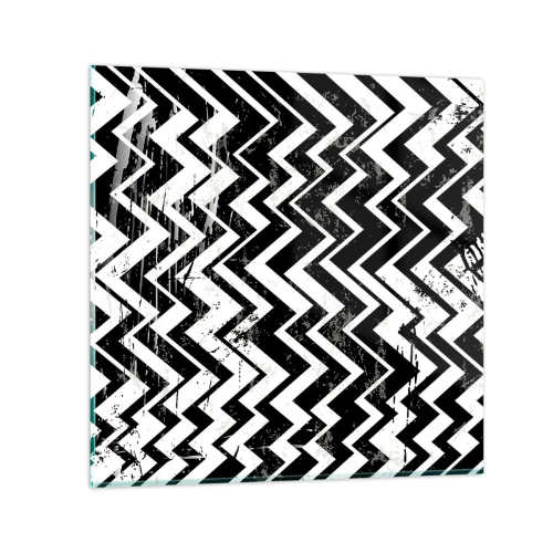 Impression sur verre - Image sur verre - Zig-blanc, zag-noir - 30x30 cm