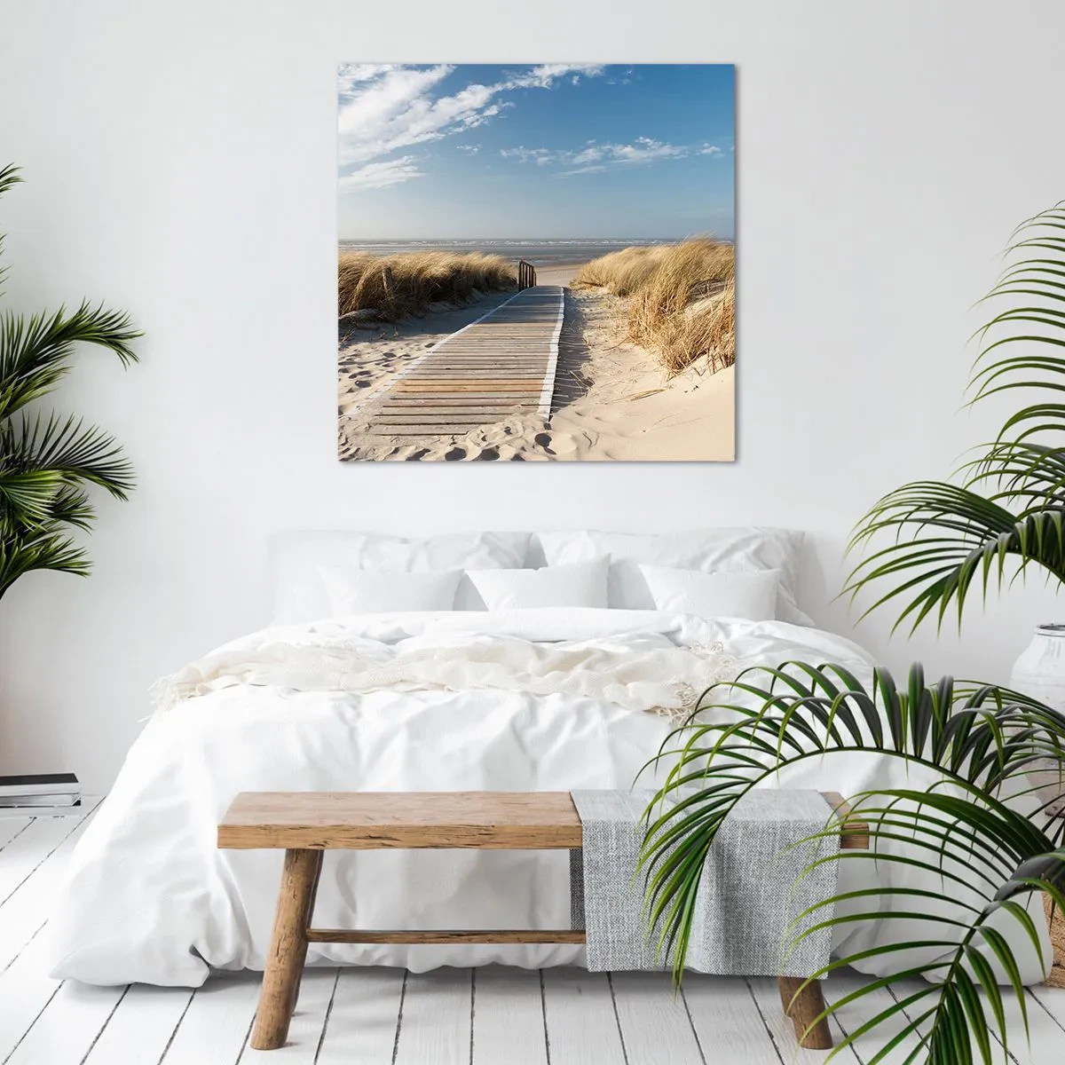 Impression sur toile - Image sur toile - Derrière la dune, dans le bruissement de l'herbe - 60x60 cm