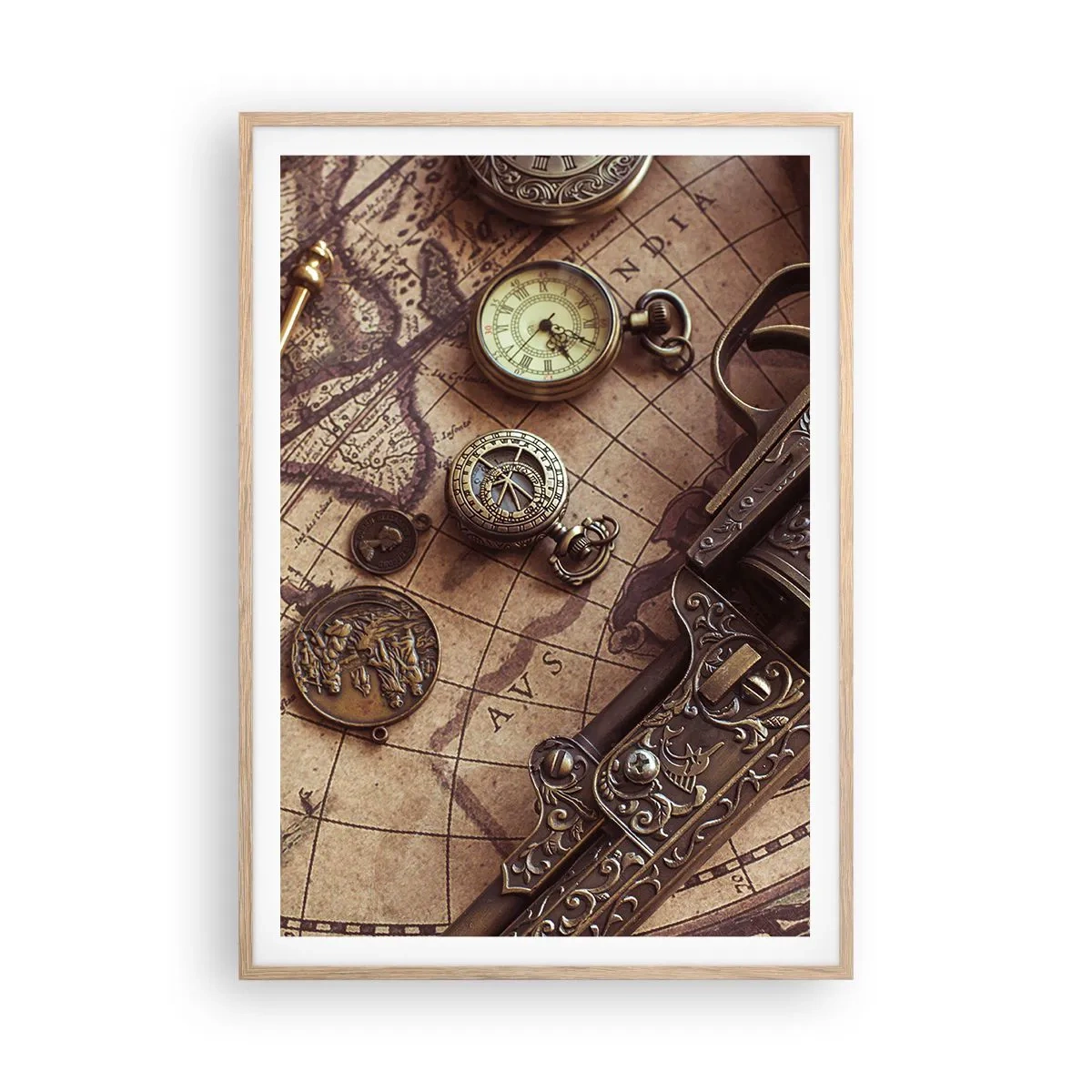 Affiche dans un chêne clair - Poster - L'aventure appelle - 70x100 cm